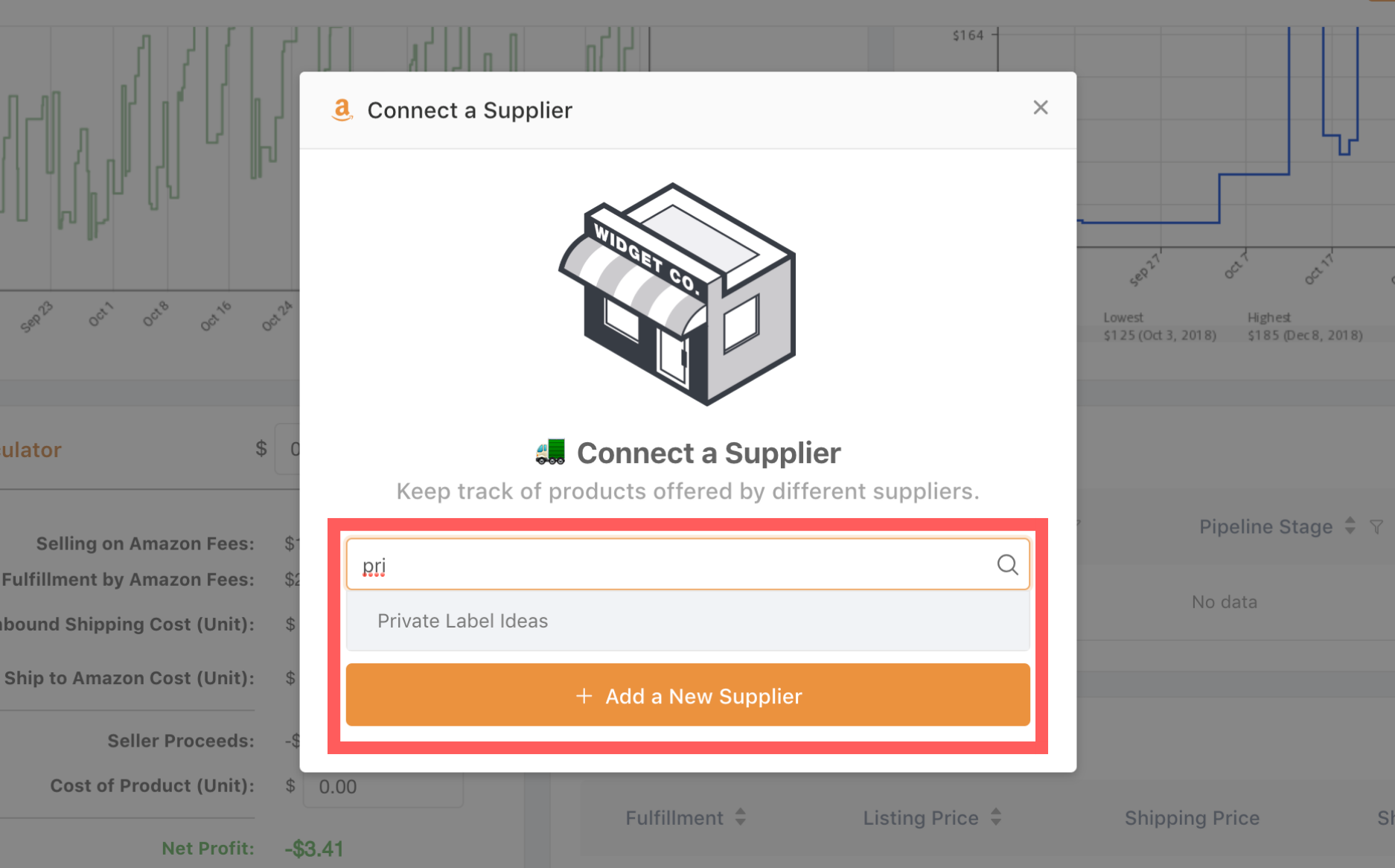 Adding a supplier to an Amazon product